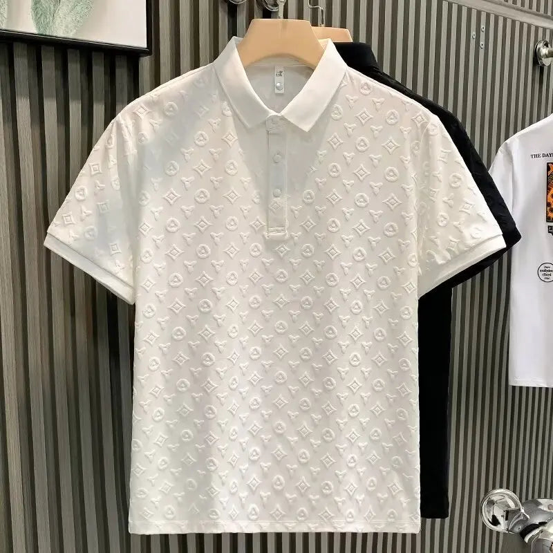 Best Polo Shirt Men 2025 Summer White Polo Shirt Luxury Breathable Solid Short Sleeve Office Business Casual Polo T shirt Men