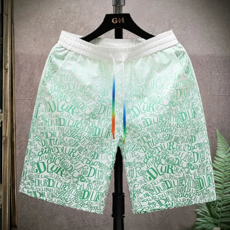 Shorts for Men Anime Graphic Board Man Short Pants Beach in Bulk with Ice Elastic Personalizate Fashion Streetwear New Pant 2024