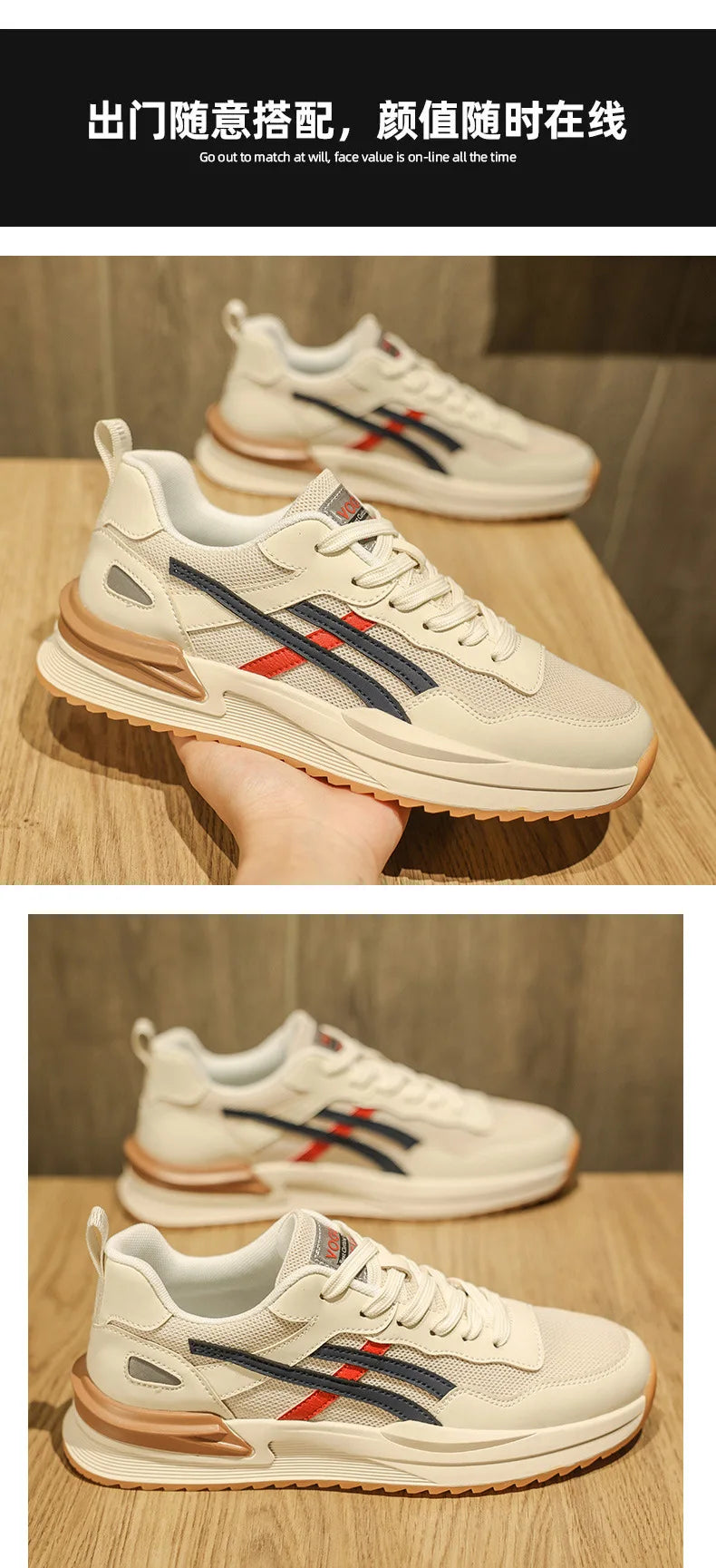 Casual Shoes for Men Fashion Men's Sneakers Wear-resistant Platform Mens Sport Shoes 2024 New Breathable Mesh Male Running Shoes