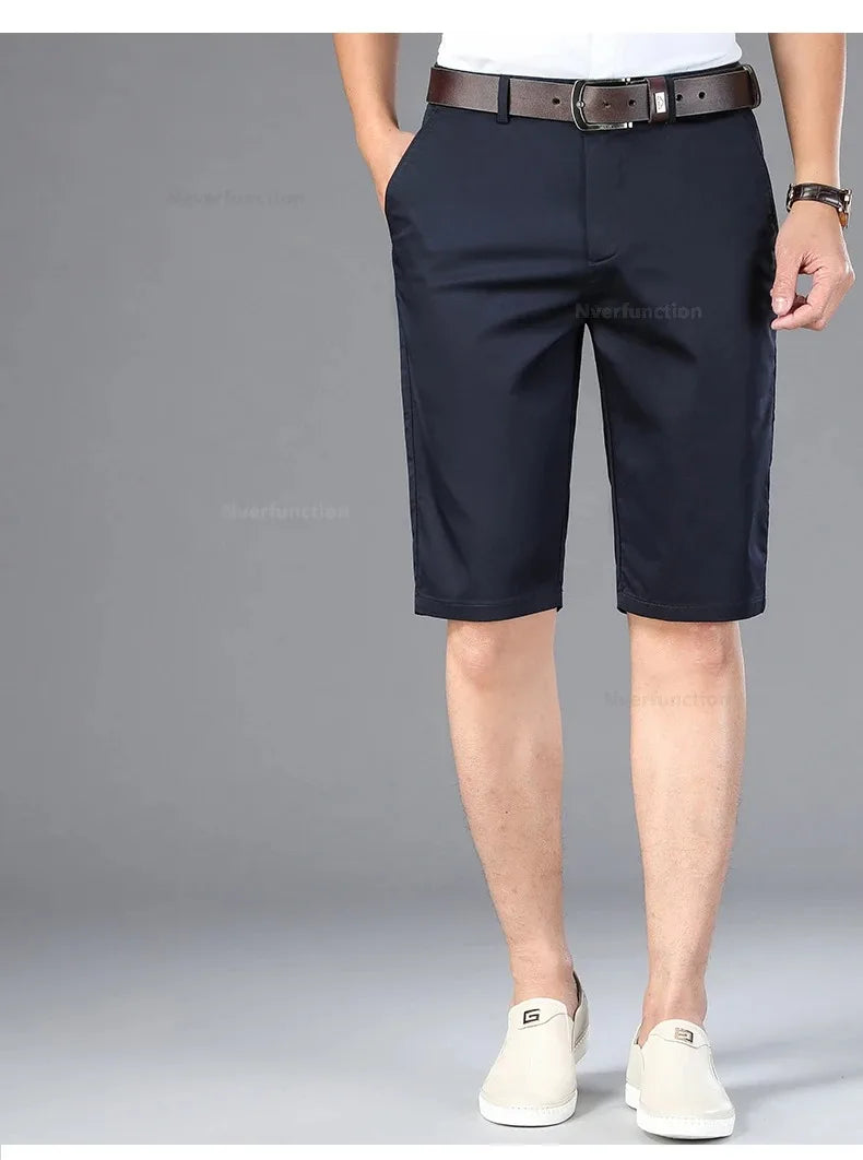 Men Shorts Summer New Knee Length Cotton Business Casual Pants Classic Brand Comfortable Clothing Shorts Male Boardshorts