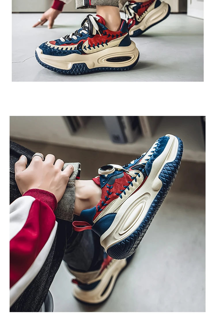 Trendy Men Sneakers Luxury Chunky Casual Sneakers For Man Height Increasing Dad Shoes Breathable Sports Shoes Male Sneakers