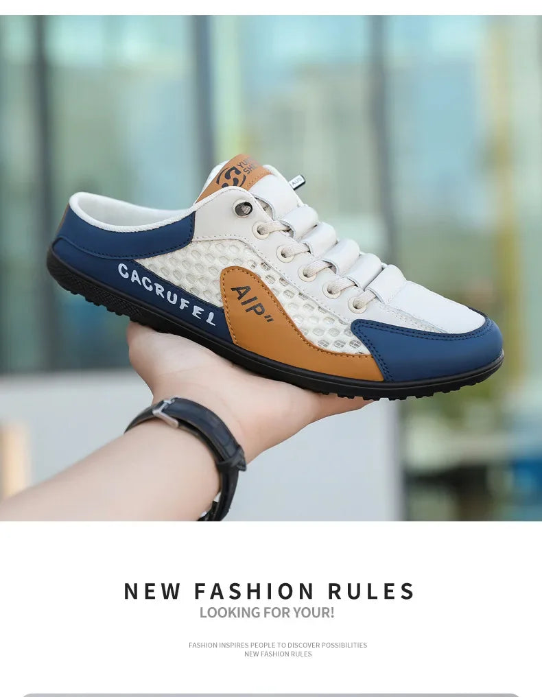 Men's Fashion Soft-soled Half Slippers Summer Trendy Bottom Casual Shoes Soft Sole Support Shoes Sneakers Half Drag Sandals