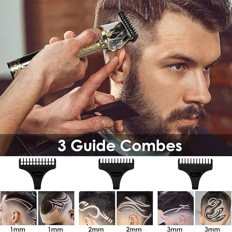 Hair Clippers for Men Professional Hair Trimmer Barber Cordless Zero Gapped Hair Clippers with LCD Display Beard Trimmer