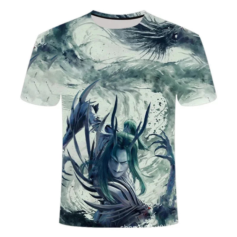 Casual Cotton T-Shirt Breathable Short Sleeve Crew Neck Cartoon Pattern Men's T-Shirt from Mainland China Cross-Border Bestselle