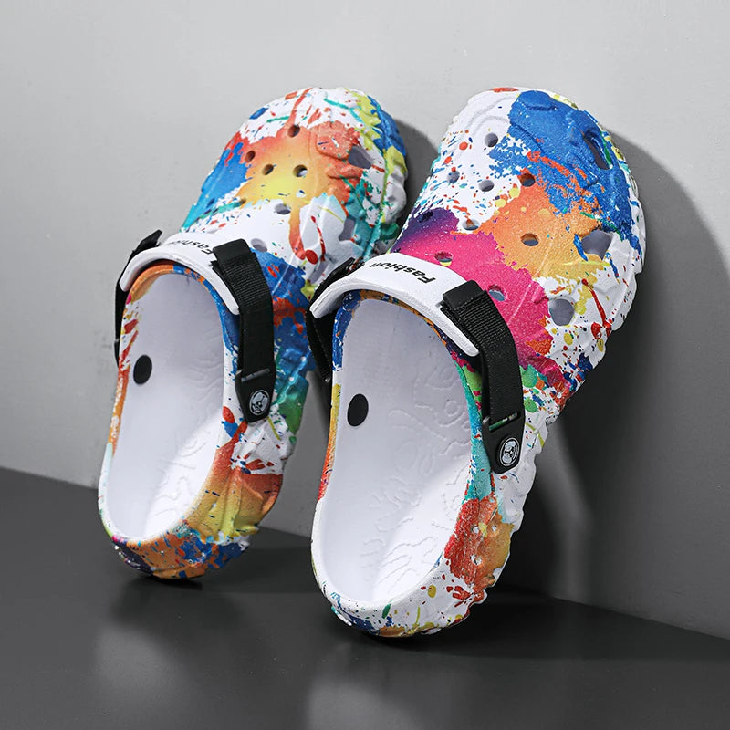 New men's slippers sandals men's garden shoes flat shoes camouflage sandals men's sports shoes outdoor activity floor home shoes