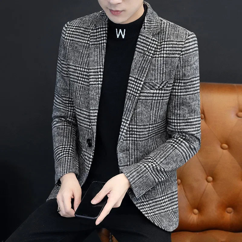 2025 Teenage Casual Suit Men's Coat Casual Autumn Single-layer Shirt Korean Version Slim-fit Suit  Wedding Suits for Men