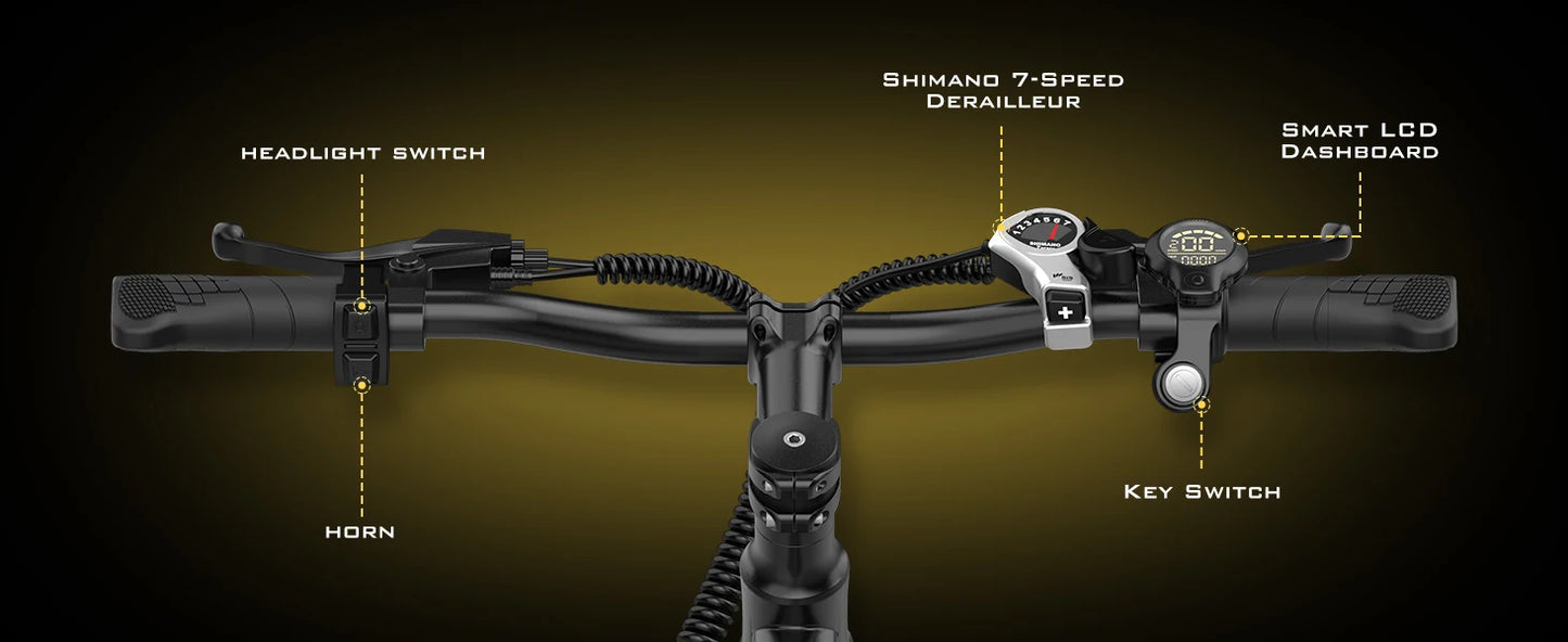 26'' Electric Bike for Adults,750W Peak Motor Mountain Ebike,22MPH Up to 45 Miles,7-Speed,Removable Battery,Commuter E-Bike
