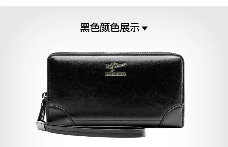 High Quality Pu Leather Wallet Men's Long Zipper Wallet for Men RFID Blocking Business Clutch Bag Credit Card Holder Man Purse
