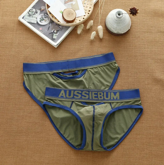 Men's sexy front and rear small hollow underwear fashionable comfortable breathable briefs