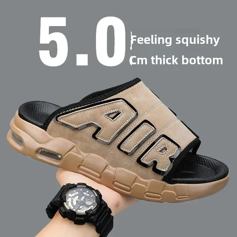 Men's Slippers Air Cushion Design Sandals Summer New PVC Soft Non-slip Men's Sports Slippers for Men Flip Flops Sandalias Hombre