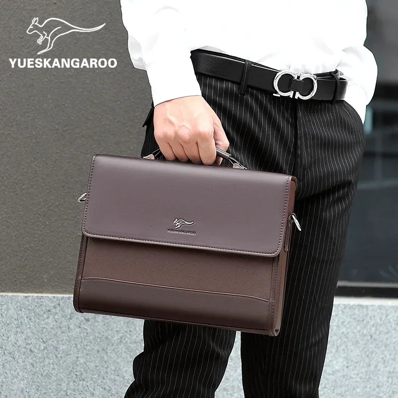 Male Handbags Pu Leather Men's Tote Briefcase Business Shoulder Bag for Men 2025 Brand Laptop Bags Man Organizer for Documents