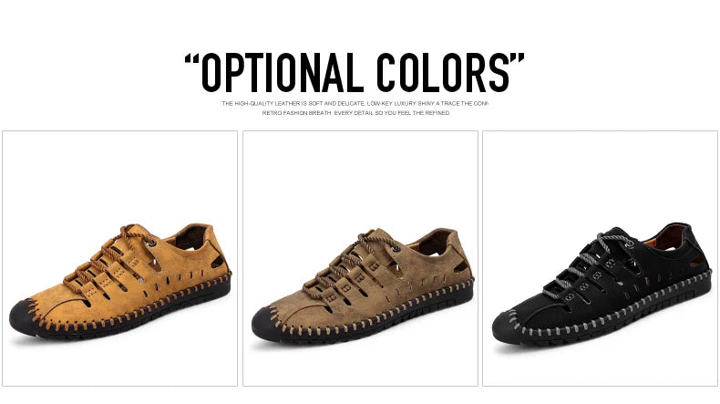 Men Leather Sandals Comfortable Outdoor Casual Shoes 2022 Summer Beach Casual Walking Male Sneakers Men Beach Casual Sandals