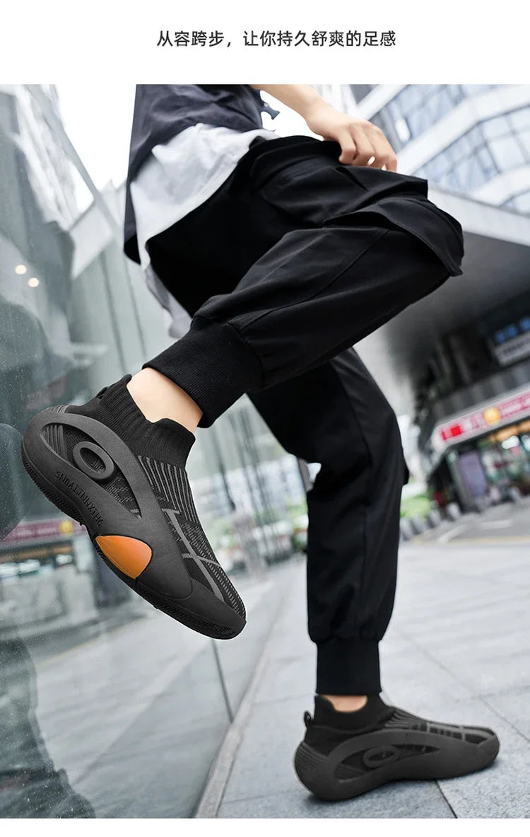Summer Sneakers for Men Breathable Socks Casual Sports Shoes New Arrival Black Green Men Trainers Platform Designer Sneakers Men