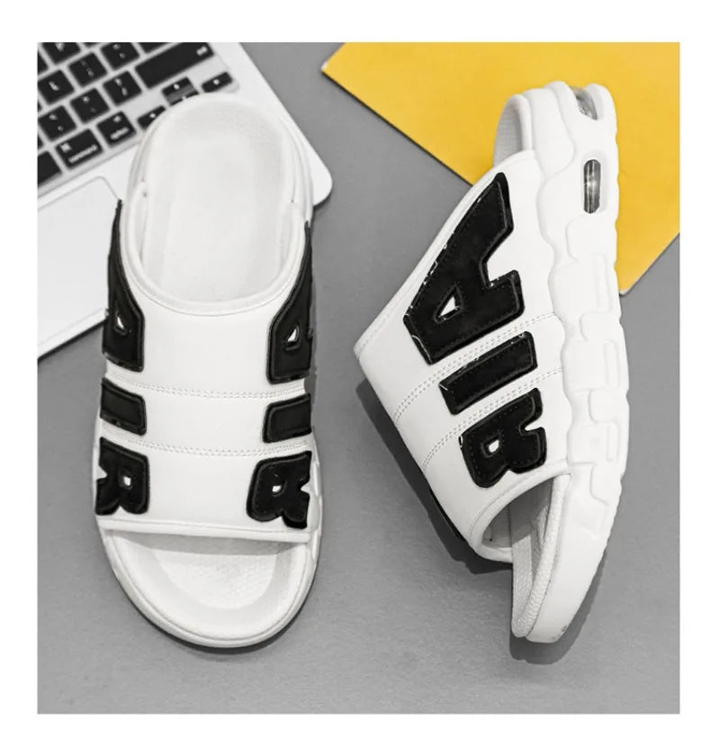 Men's Slippers 2025 Summer New Casual Slippers Fashion Air Cushion Sports Slippers for Men Non Slip Beach Shoes Designer Slides