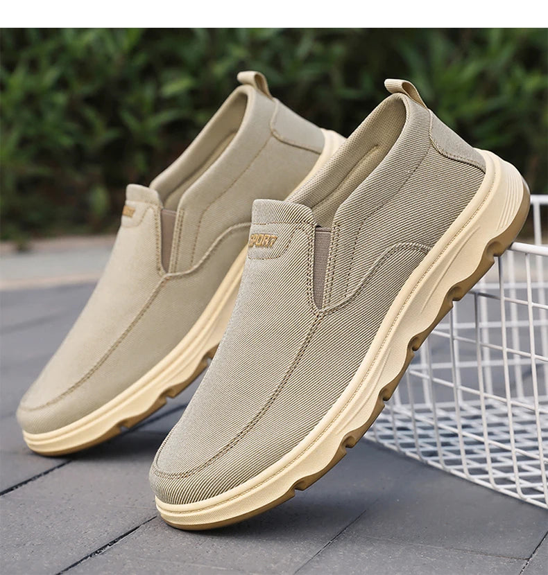 Men's walking sneakers 2025 Spring casual canvas shoes, low-top comfortable and breathable vulcanized shoes