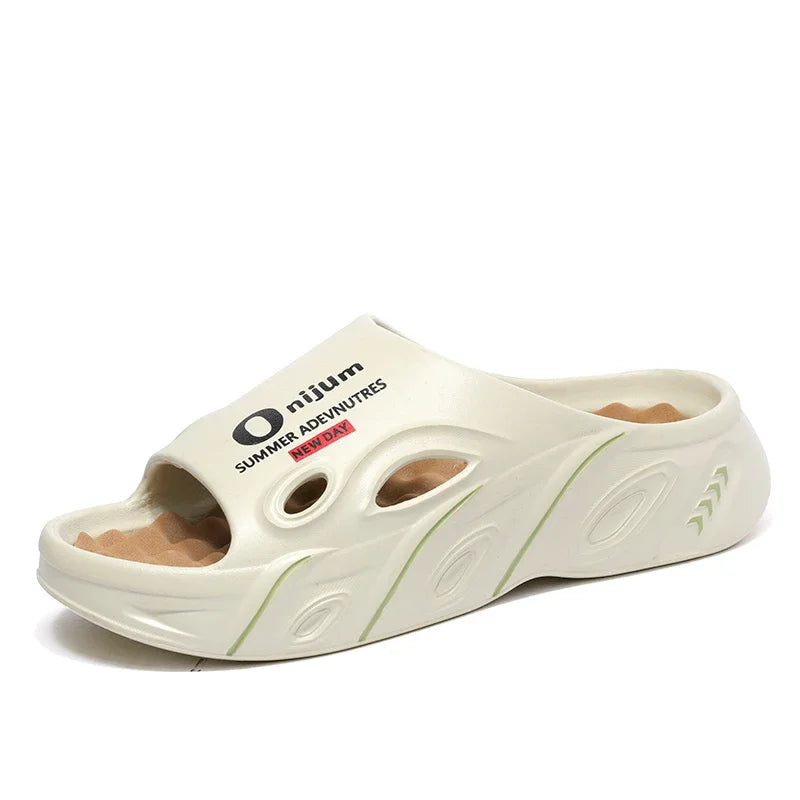 Summer Men's Massage Slippers Indoor Outdoor Sandals Beach Men Casual Shoes Comfortable Slides Flip-flop Men Women Home Slippers