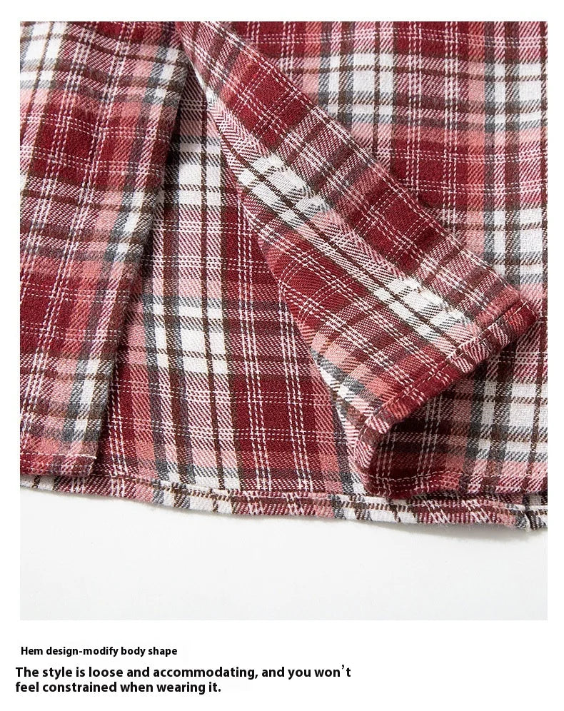 2025 New Men's Checkered Shirt Spring and Autumn Long Sleeve Slimming Shirt Korean Men's Best Selling Fashion Trend Top