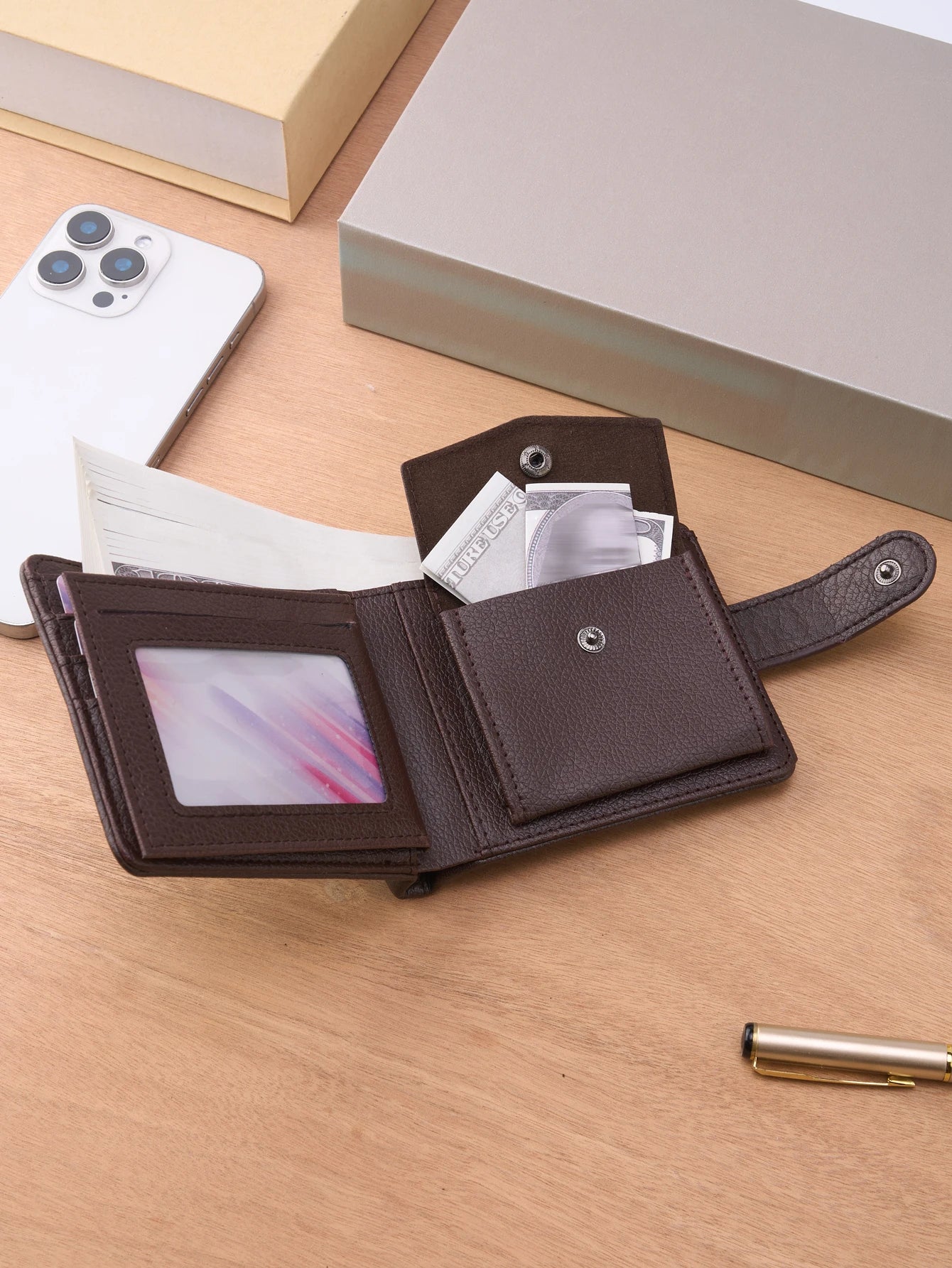 Men Wallets Leather Zipper Purse Man Slim Card Horders Quality Male Short Multi-card Wallet Coin Pocket Purse