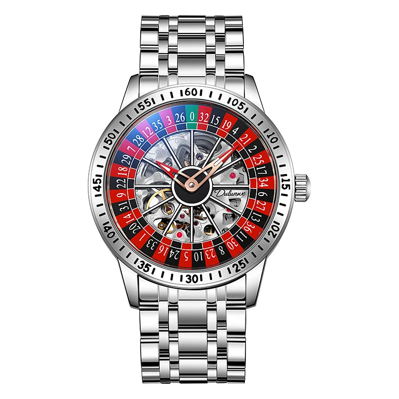 Men Mechanical Watch Automatic Luxury Gambling Rotating Plate Dial Wristwatch Man Casual Waterproof Luminous Clock Reloj Hombre
