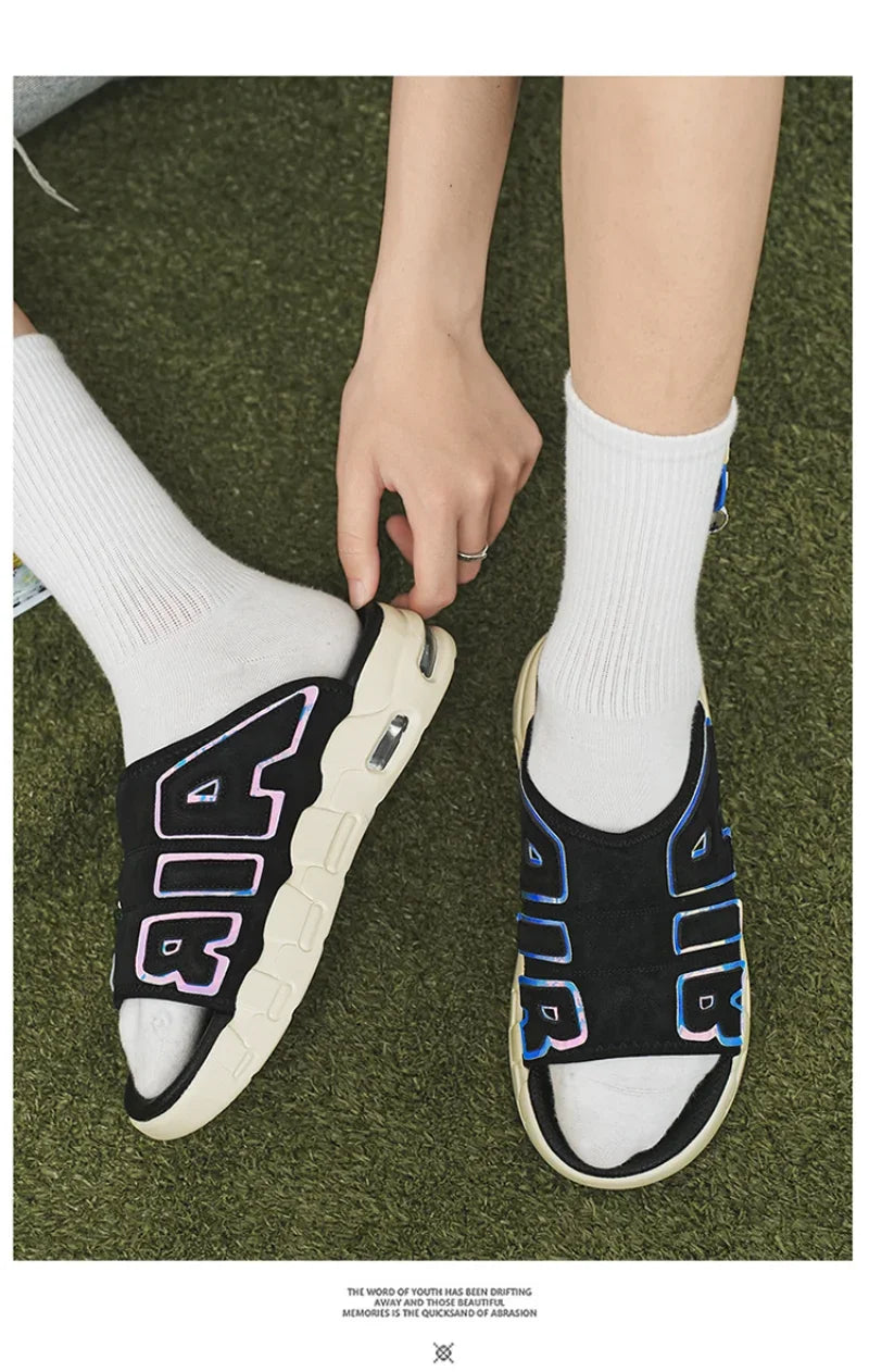 Men's Slippers Air Cushion Design Sandals Summer New PVC Soft Non-slip Men's Sports Slippers for Men Flip Flops Sandalias Hombre