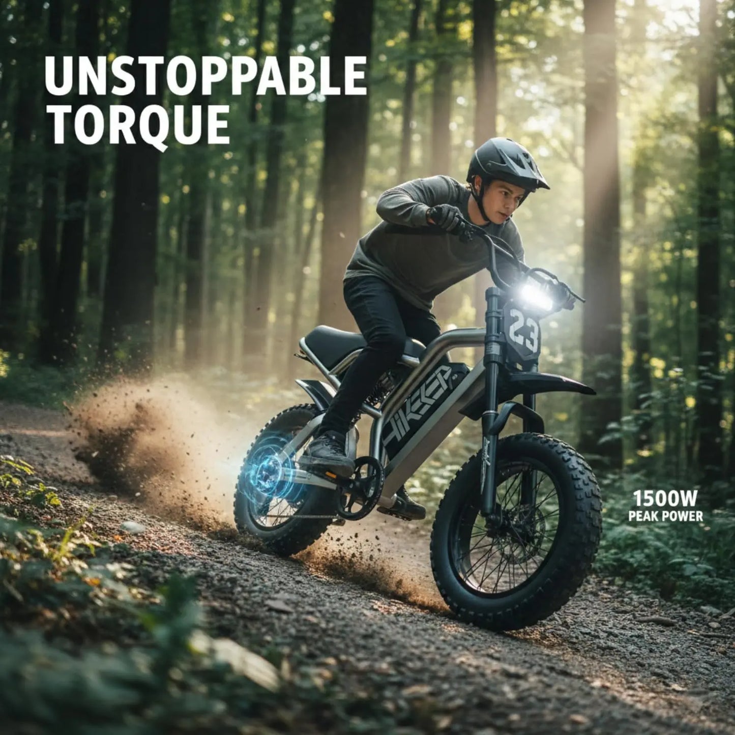 Electric Dirt Bike for Adults, 1500W-3000W Peak Ebike, 16"/20" Fat Tire All-Terrain E-Bike, Dual Suspension, Customized
