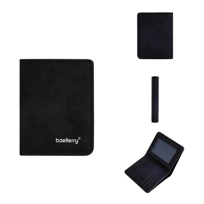 New Baellerry Wallet for Men PU Leather Front Pocket Minimalist Money ClipTravel Essentials Black blue brown gray four colors