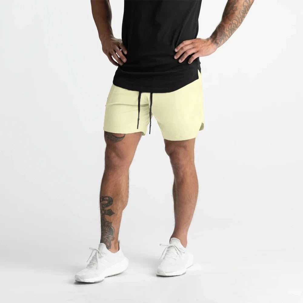 Men's shorts, single-layer woven, quick-dry, running, training, fitness, casual, five-point pants, men's summer zipper shorts.