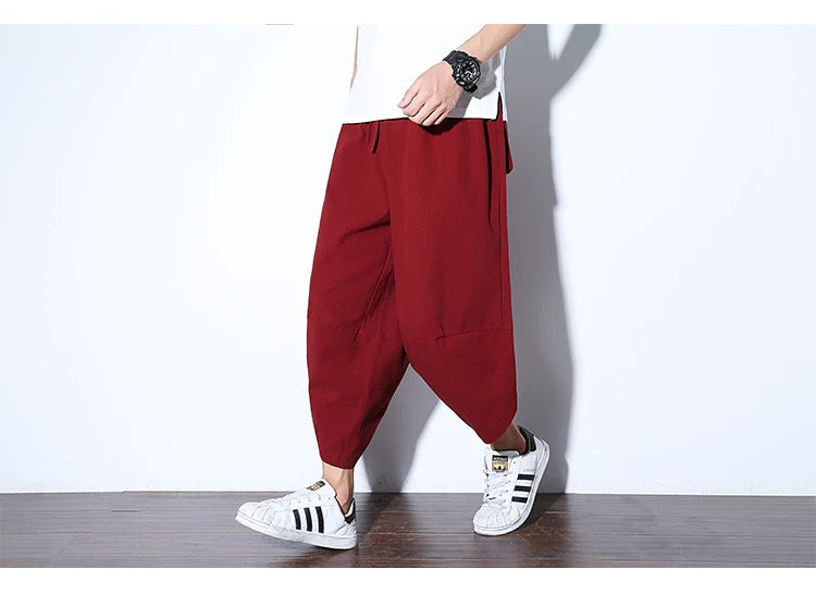 2024 New Casual Shorts Man Solid Harem Men's Summer Shorts Knee-length Short Pants For Men Bermuda Shorts Men's Summer Breeches