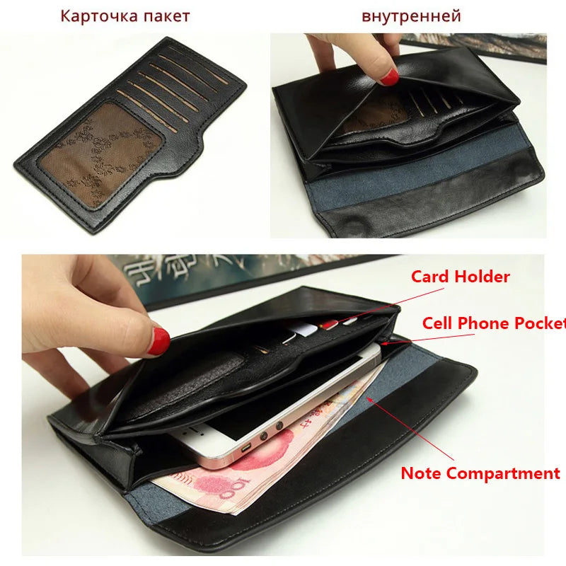 Slim Genuine Leather Women Wallet Female Long Clutch Coin Purses Luxury Design Wallets and Purses Ladies Card Holder Vallet 2023
