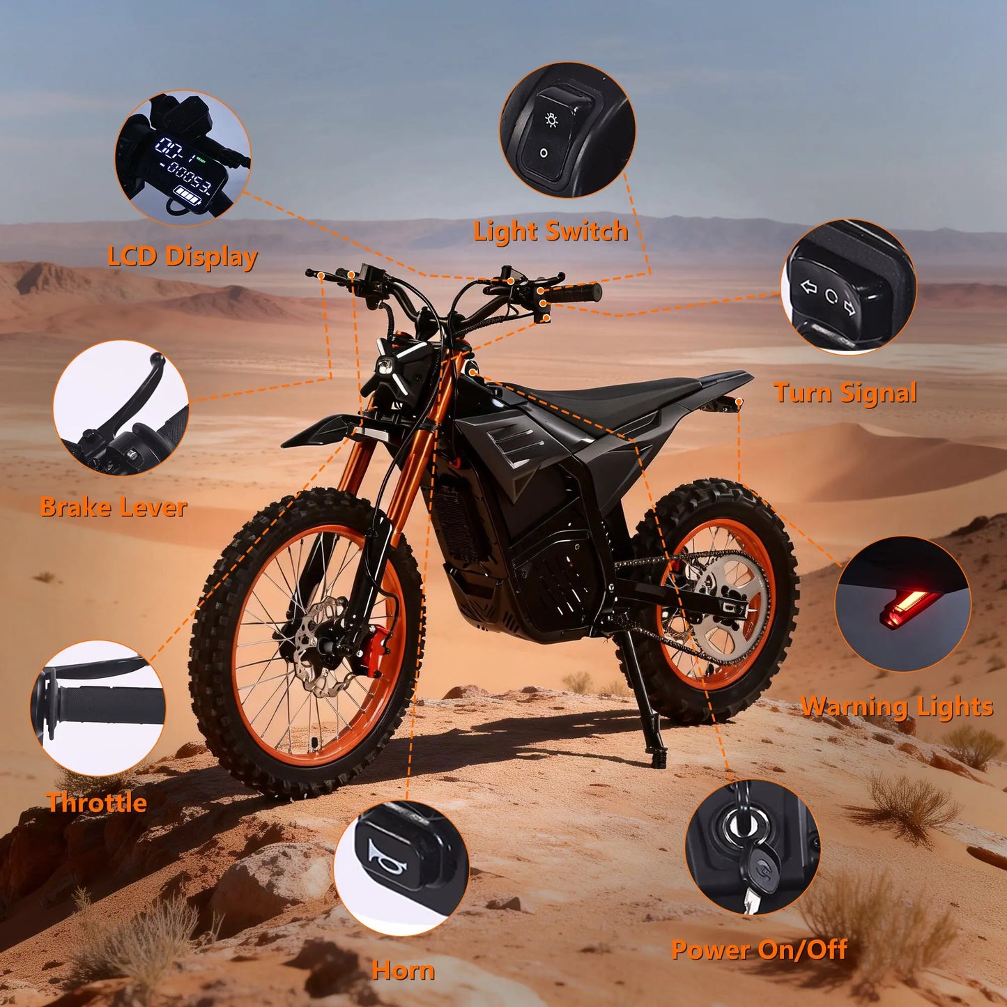 Electric Motorcycle 3000W, EBIKE,48V 20AH Battery, 60km/h, Oil Brake, Max Load 130KG