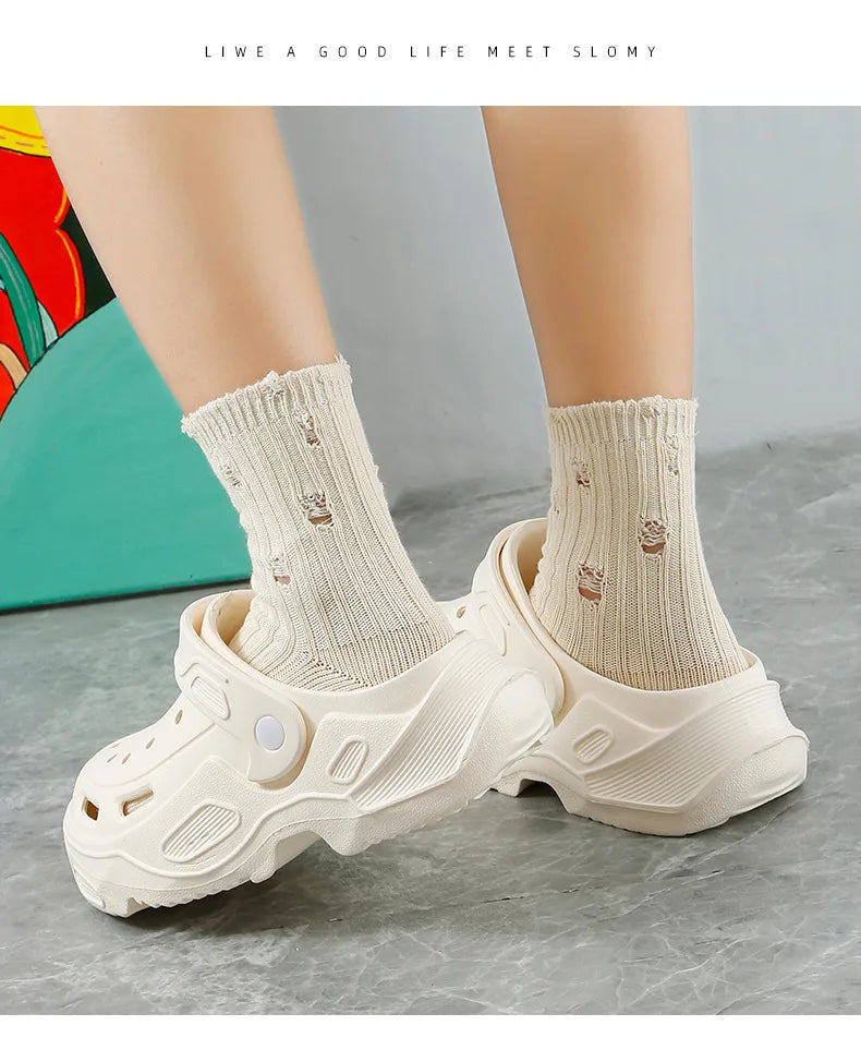 Summer Comfortable Soft Heightening Sandals For Men Platform High-heeled Outdoor Non-slip Waterproof Sandals For Women Clogs