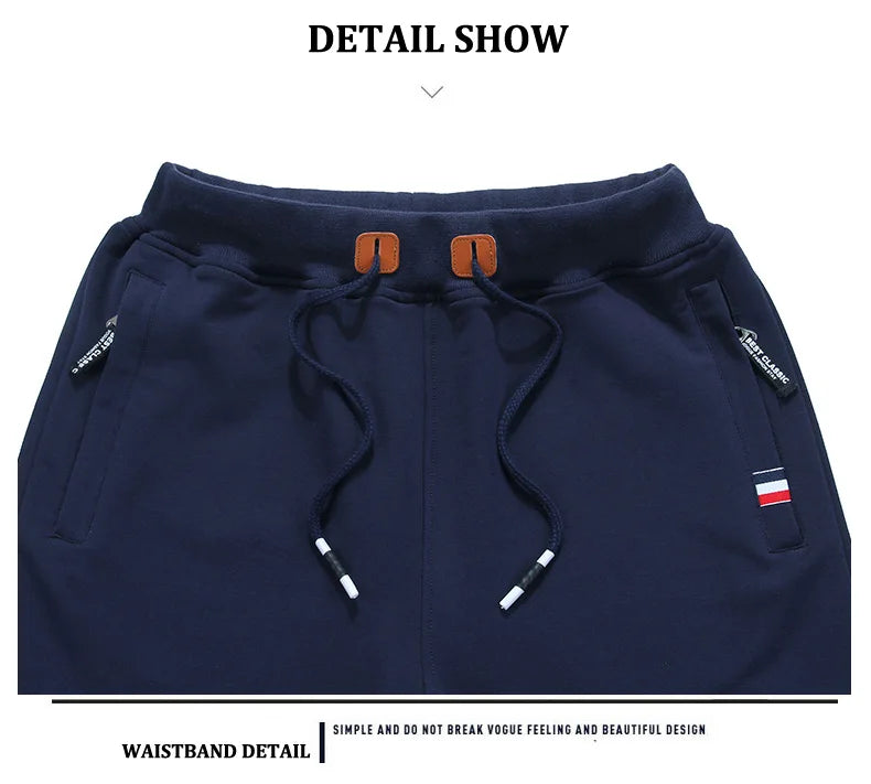 Shorts Men Cotton Casual Sports Men's Solid Shorts Drawstring Bermudas Elastic Waist Beach Short Pants Cool Summer New Fashion