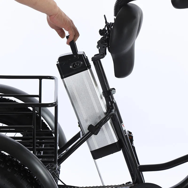 Double double seat snow tire wide fat tire power tricycle electric pedal cross-border car