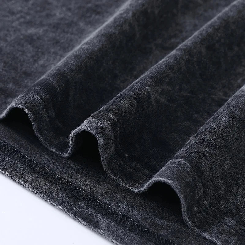 Anime Men's T Shirts Gothic Printed T-Shirt Hip Hop Streetwear Punk Summer Vintage Washed Oversized Tops Men Clothing