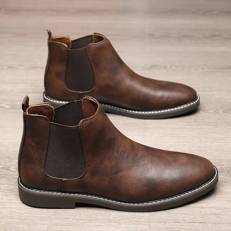 40~46 Men Chelsea Boots Brand Retro Comfortable 2024 Fashion Men Boots