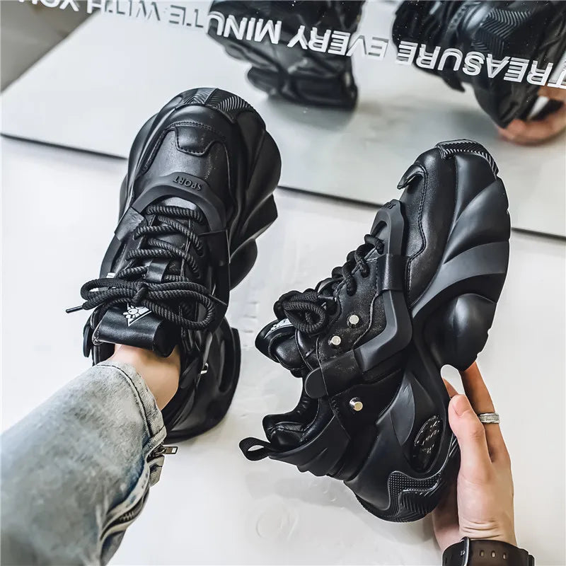 Men's Shoes Luxury Casual Breathable Sneakers for Men Comfortable Low Top Platform Boots for Men Height Increasing Sneakers