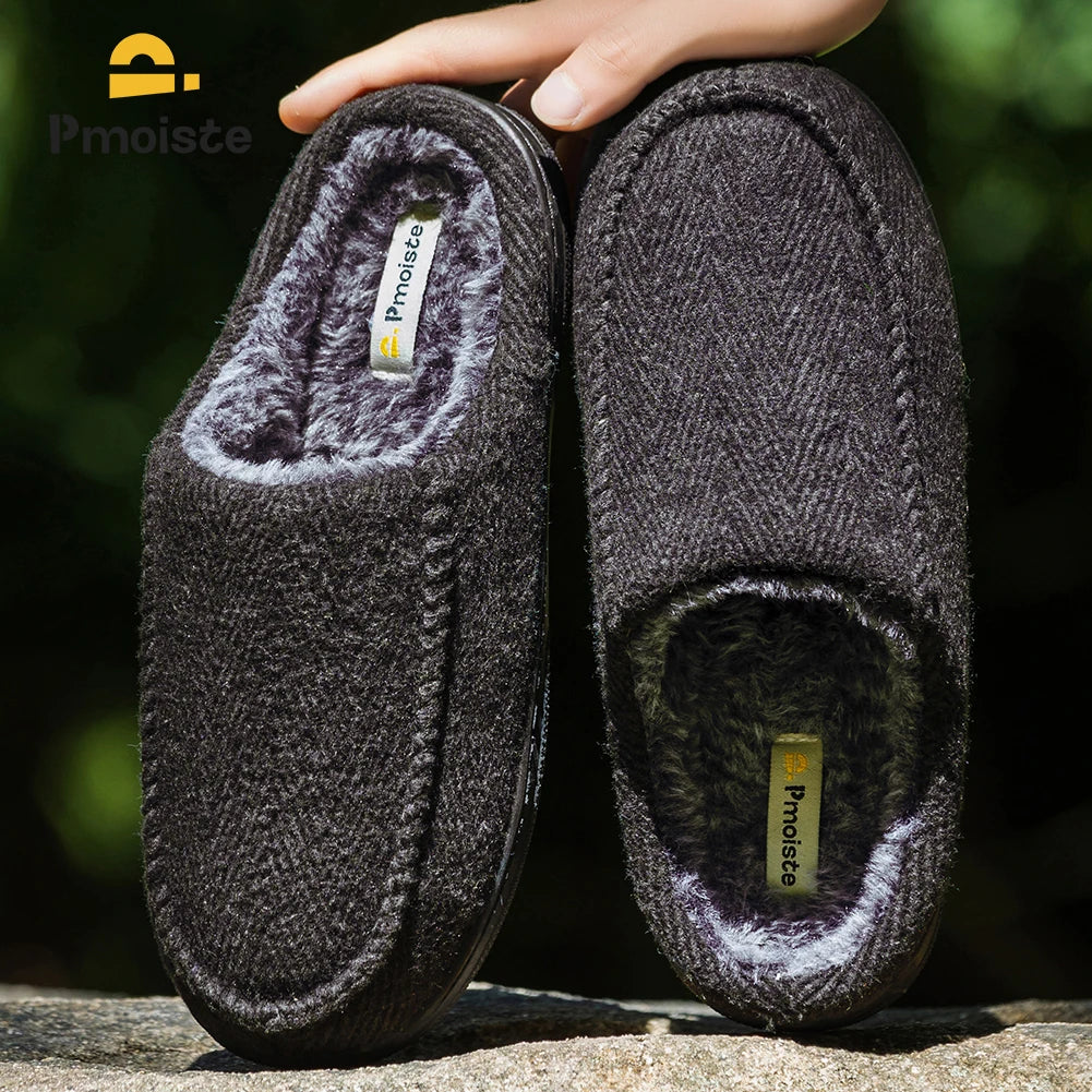 Winter Slippers for men Garden Non slip Comfortable Warm Soft Bedroom Platform Living Room Memory Foam Indoor House Shoes Home