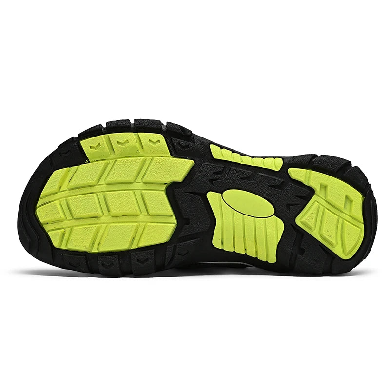 Men's Sport Sandals Outdoor Hiking Sandals Closed Toe Leather Fashion All-match Light Trail Walking Casual Sandals Water Shoes