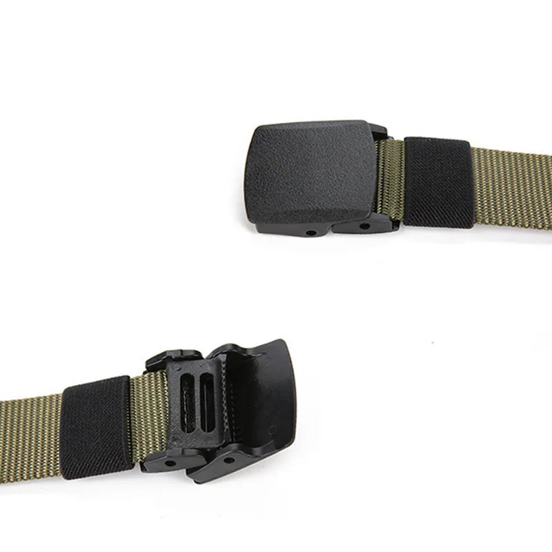 Men Belts Fashion Unisex Jeans Belts Adjustable Belt Men Outdoor Travel Hunting Waist Belt Automatic Plastic Buckle for Pants