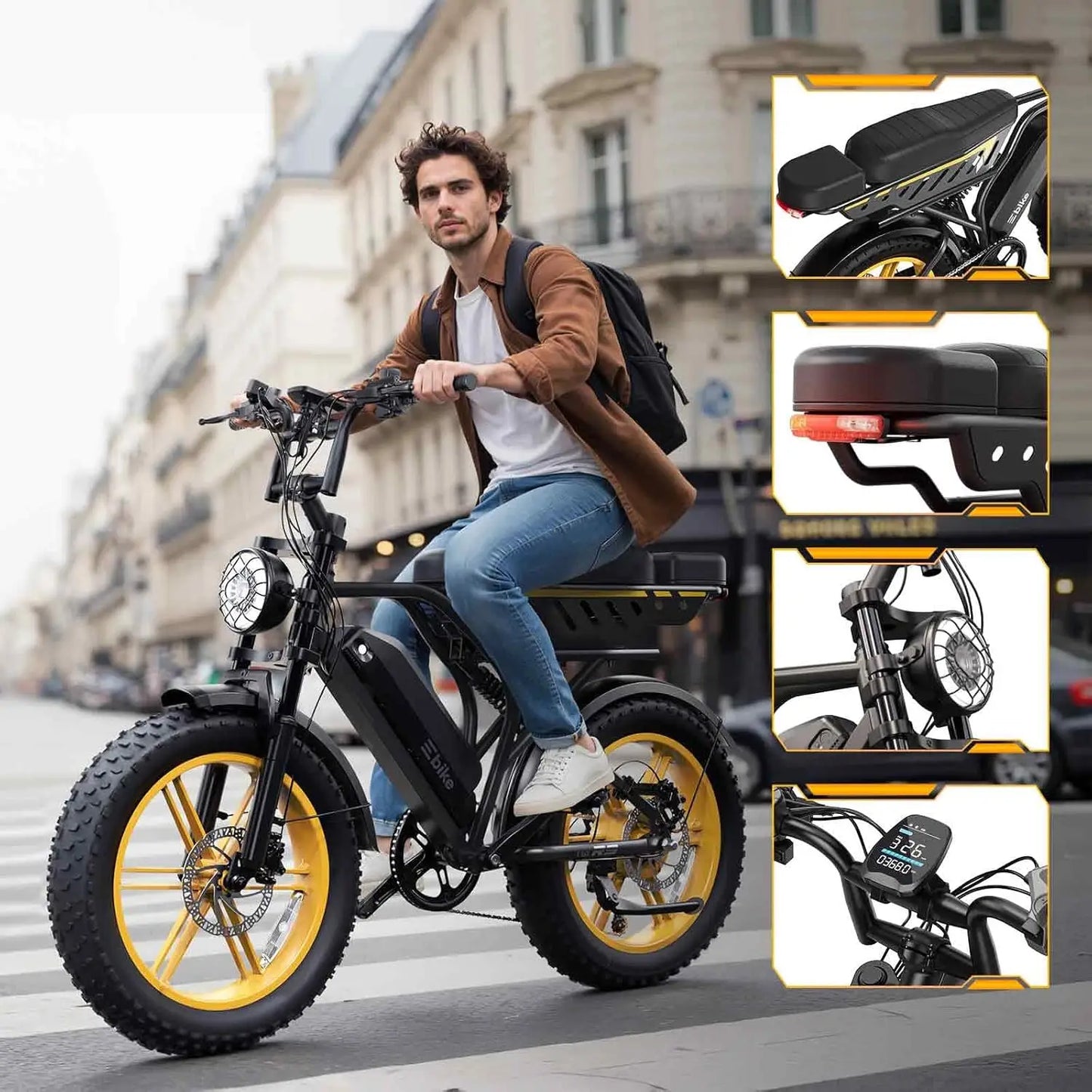 TST Electric Bike for Adults, 1500W Peak Motor Ebike with 48V 15/25/30Ah Built-in Battery, 60/120 Miles Range 28, Customized