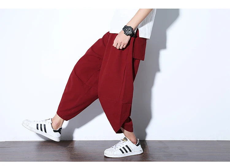 2024 New Casual Shorts Man Solid Harem Men's Summer Shorts Knee-length Short Pants For Men Bermuda Shorts Men's Summer Breeches