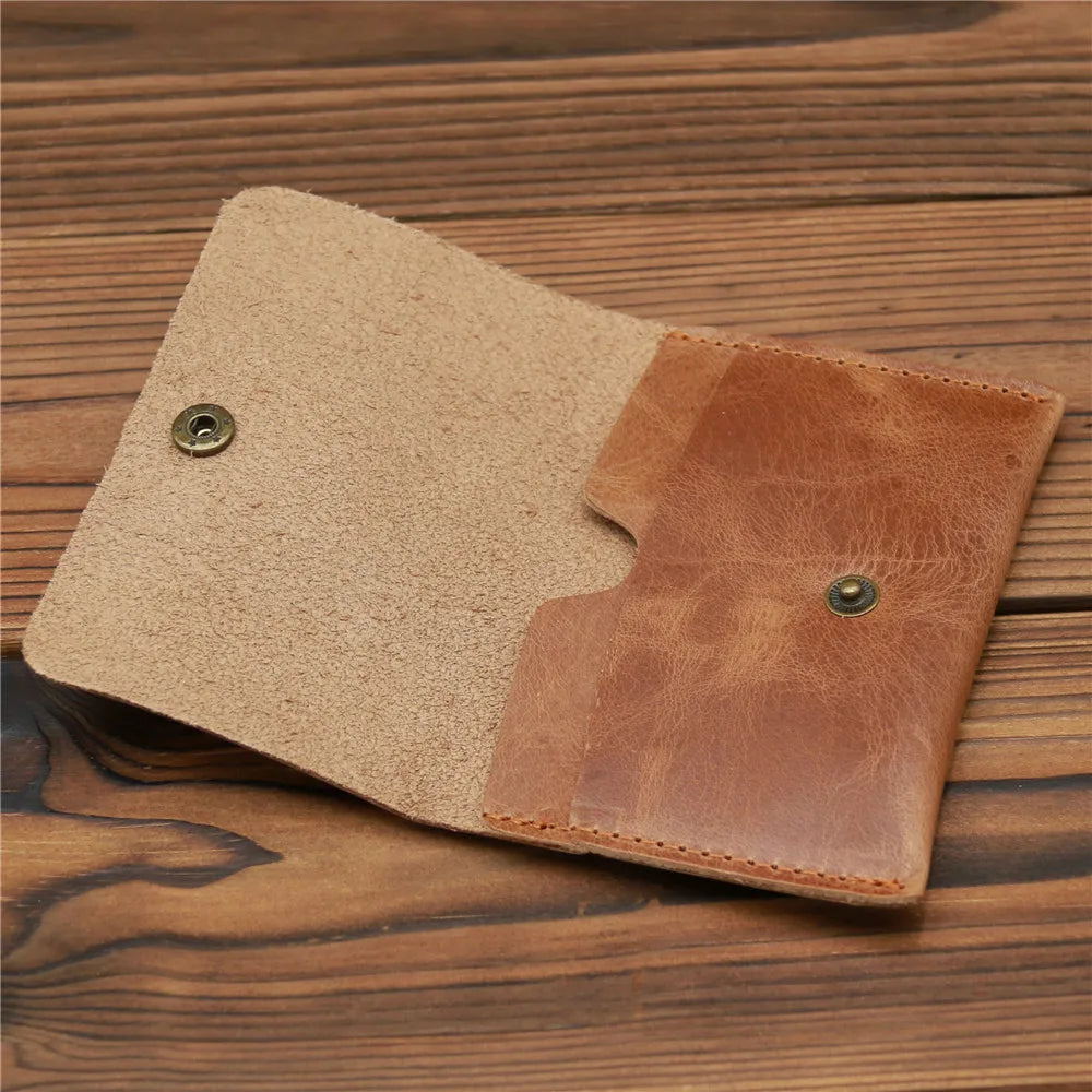 Genuine Leather Wallet for Men Male Vintage 100% Real Cowhide Short Small Mini Slim Men's Purse Credit Card Holder Case 2023 New