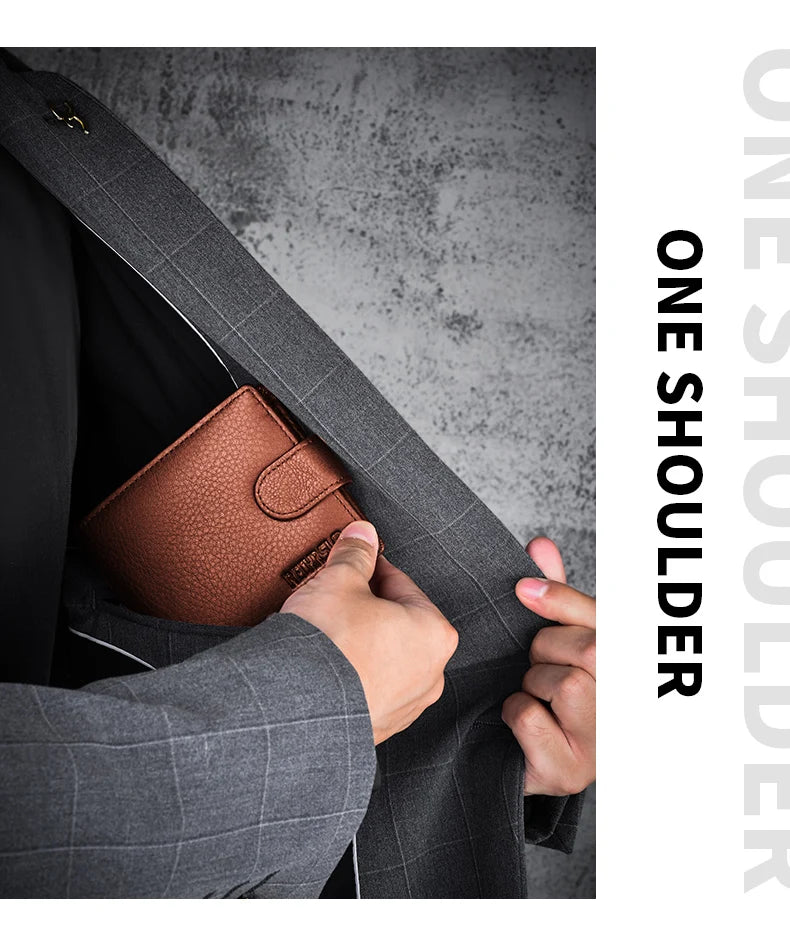 Genuine leather Men's Wallet Classic Style Short Multi-Card Wallet Coin Pocket Wallet High-End Minimalist wallet for Men