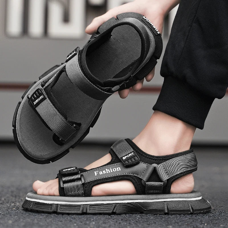 Sandals for Men 2025 New Summer Outer Wear Non-Slip Wear-Resistant Beach Shoes Men's Outdoor Leisure Sports Roman Shoes