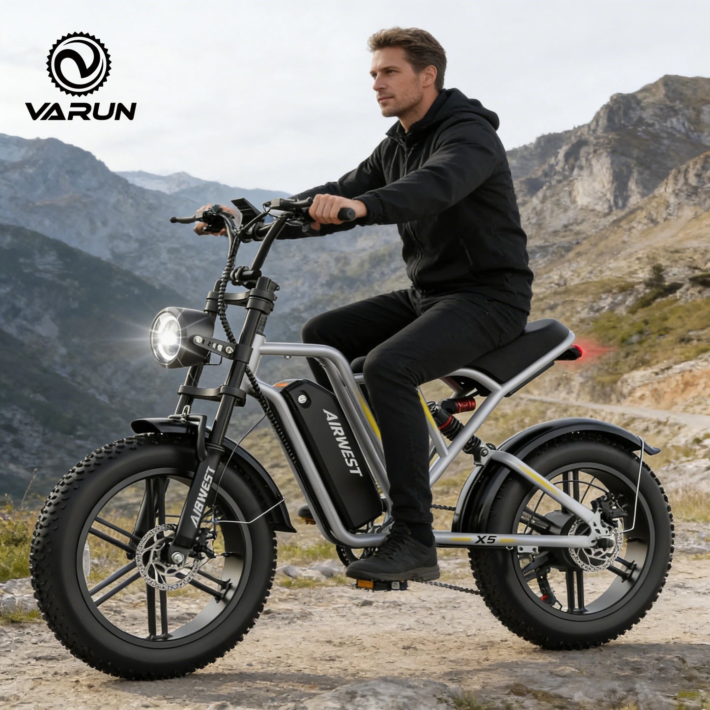 Airwest X5 Adult Electric Bike, 750W Peak Power, 48V 13Ah Battery, 20“*4 Fat Tire Ebike, 28MPH, UL 2849, 1 Year Warranty
