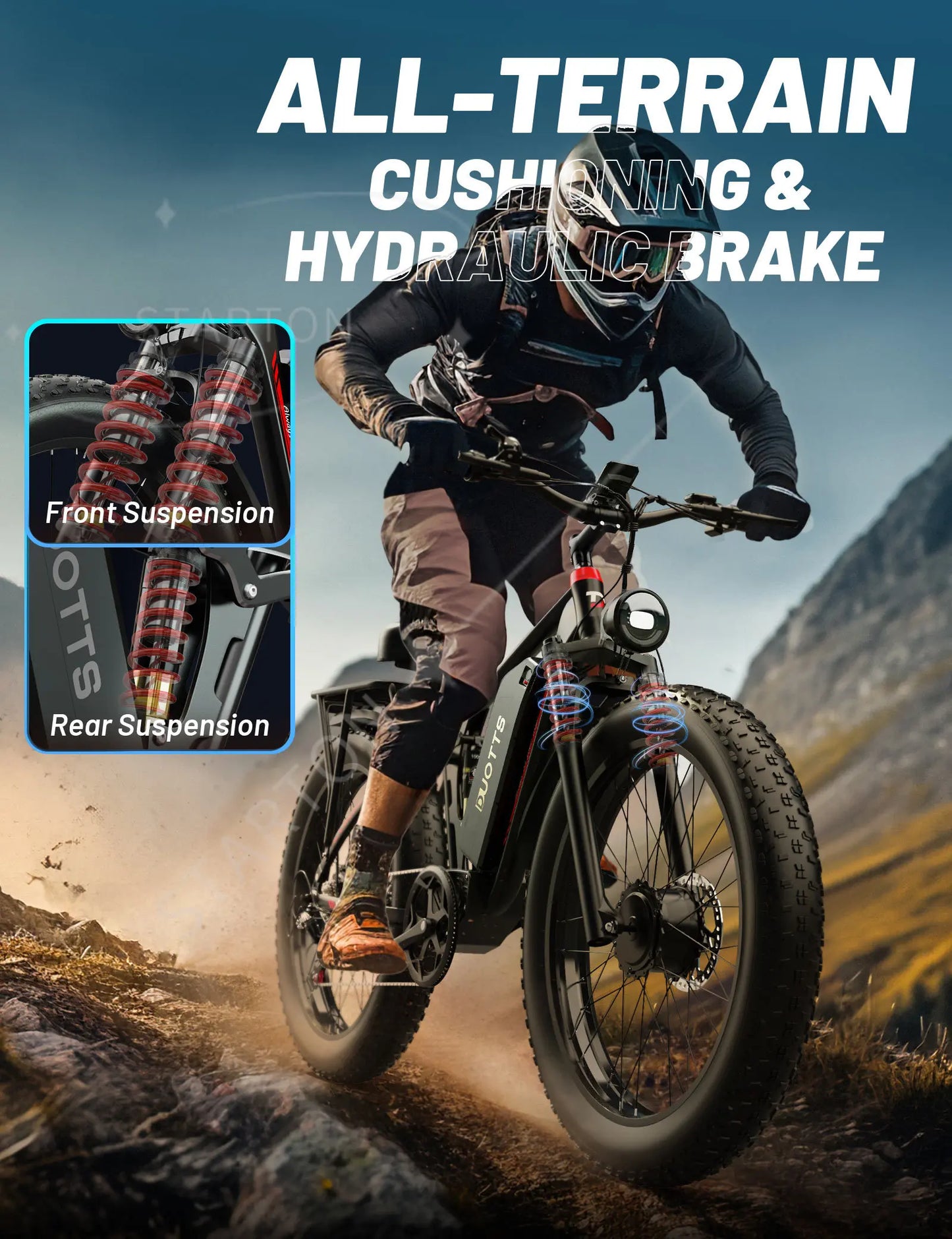 EU   S26 Dual Motor Electric Bicycle Fat Tire 48V 20AH Battery Ebike All Terrain Mountain Bike
