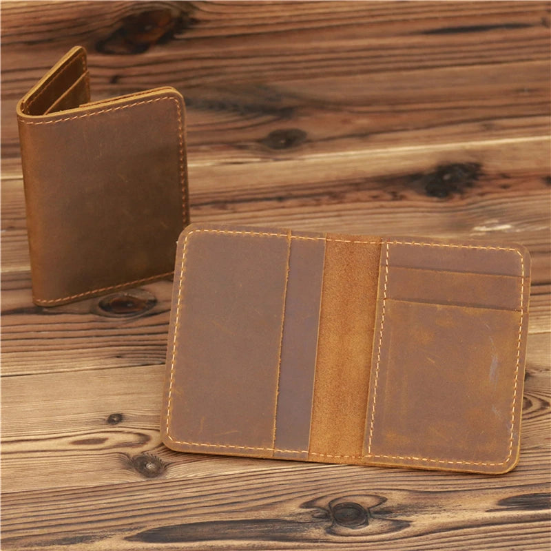 Men's Card Holder Wallet Leather Minimalist Small Thin Purse Slim Mini Credit Card Bank ID Card Holder Wallet