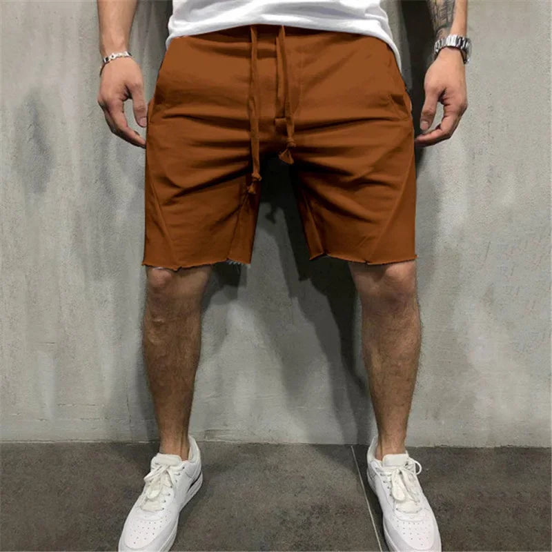 Men's Summer Casual Shorts Male Gym Fitness Sports Quick Dry Ragged Cutoff Training Hip Hop Running Loose Basketball Short Pants