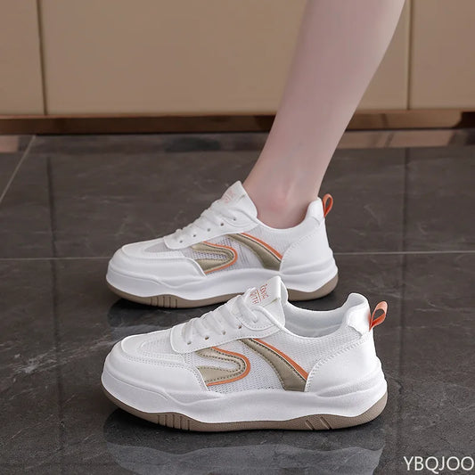 Women's New Sports Shoes 2025 Spring and Autumn Thick Soled Fashionable Casual Women's Anti Slip Breathable Running Tennis Shoes