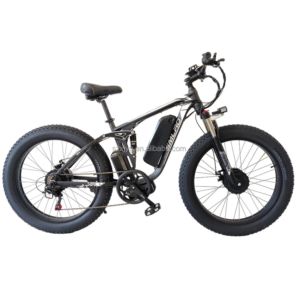 Electric Mountain Bike Dual Motor 2000W 16AH 22.4AH  City Road Bicycle 48V 26inch Fat Tire Adult E Bike  MTB